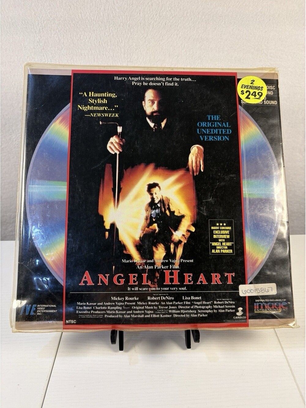 Angel Heart LaserDisc Uncut Mickey Rourke Robert De Niro Lisa Bonet